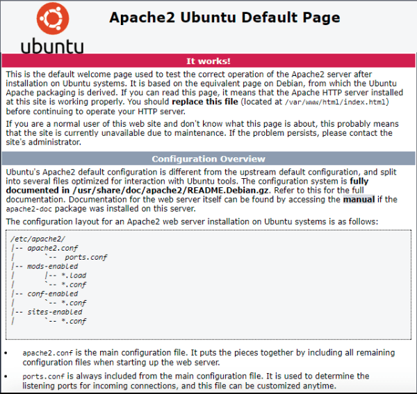 Apache 2 default page
