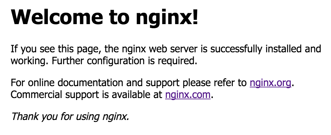 Welcome Message Ngnix
